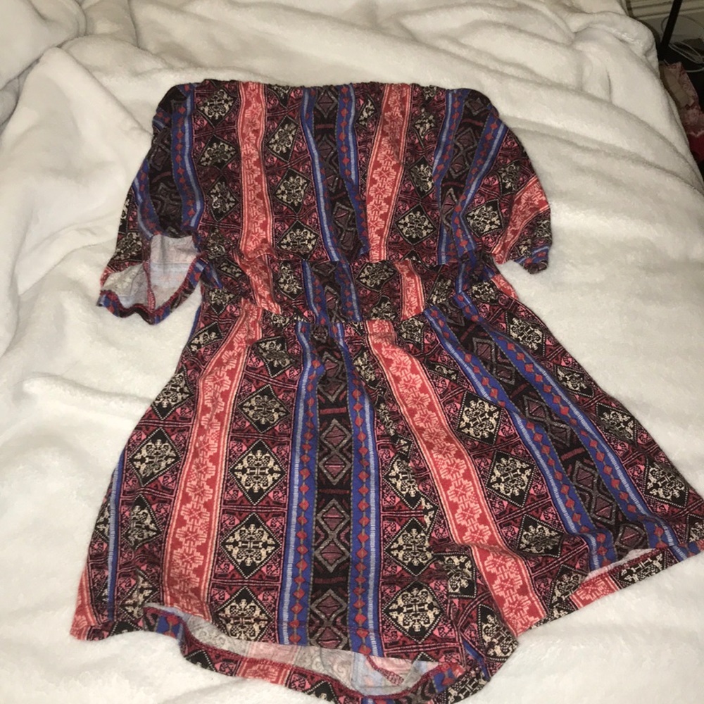 Off the Shoulder Romper, Tribal